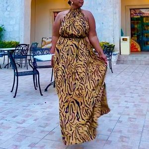 My Wildest Dreams Maxi Dress- Brown/Combo
